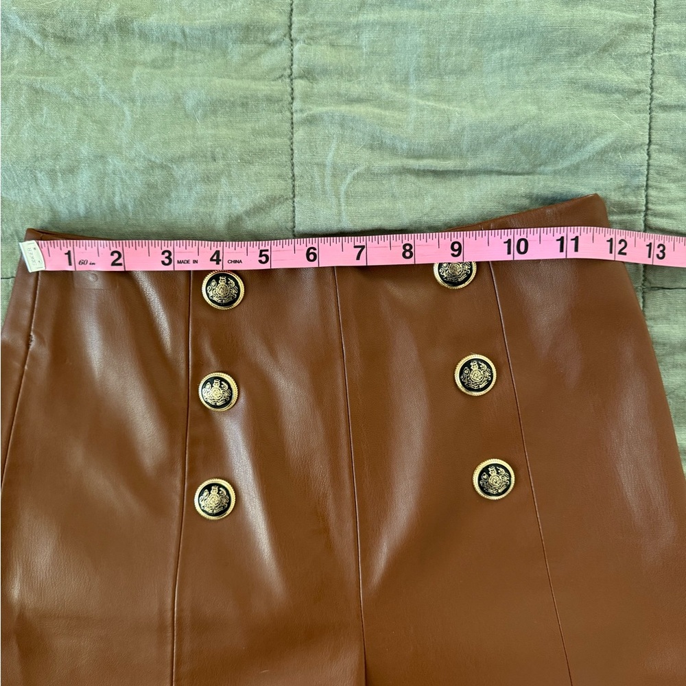 Zara Brown leather Shorts - Picture 10 of 16
